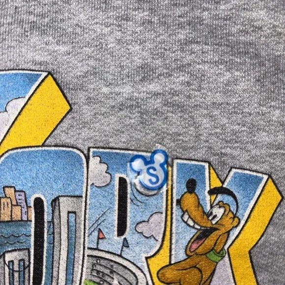 VTG Disney Store Greetings New York Mickey Mouse Small Sweatshirt USA Deadstock - Picture 4 of 9